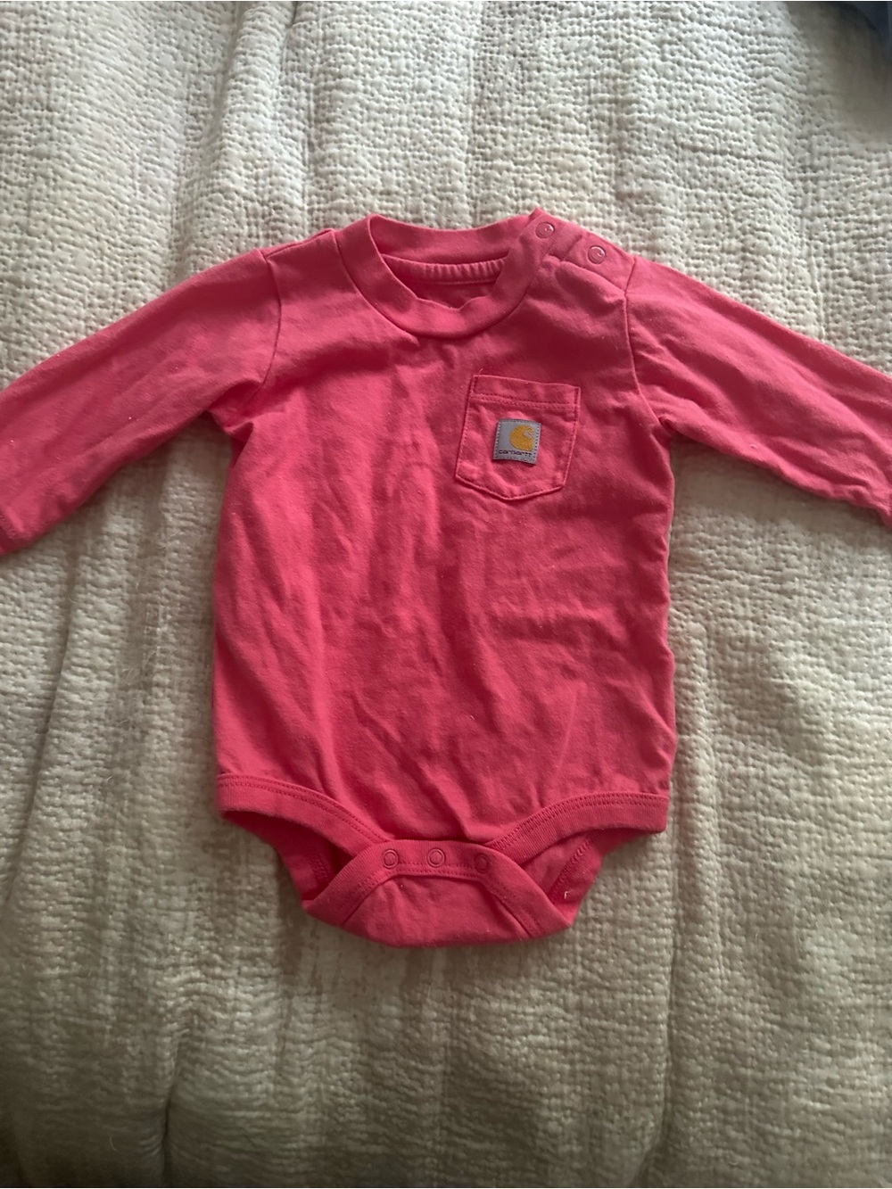 |Carhartt| Pink Long-Sleeve Baby One-Piece Bodysuit